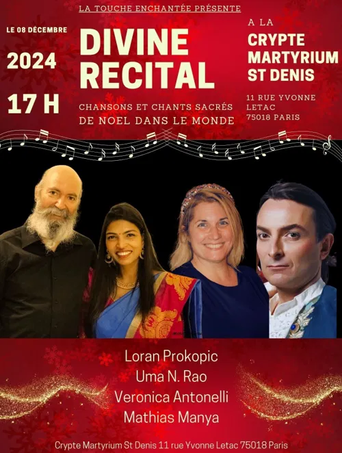 Affiche de Divine récital Noël chansons et chants sacrés