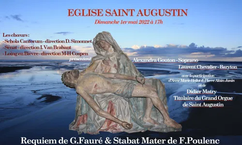 Affiche de Requiem de Fauré et Stabat Mater de Poulenc à Saint-Augustin