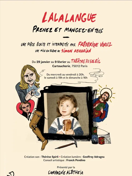 Affiche de Frédérique Voruz dans Lalalangue - Prenez et mangez-en tous