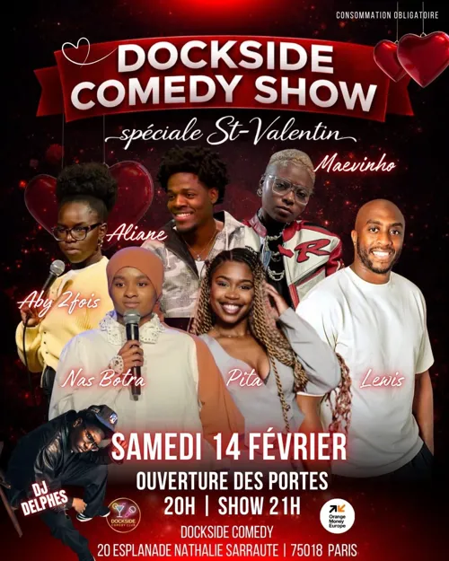 Affiche de Dockside Comedy Show | Spécial Saint Valentin