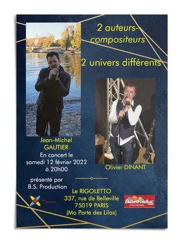 Affiche de 2 univers différents : Olivier Dinant et Jean-Michel Gautier