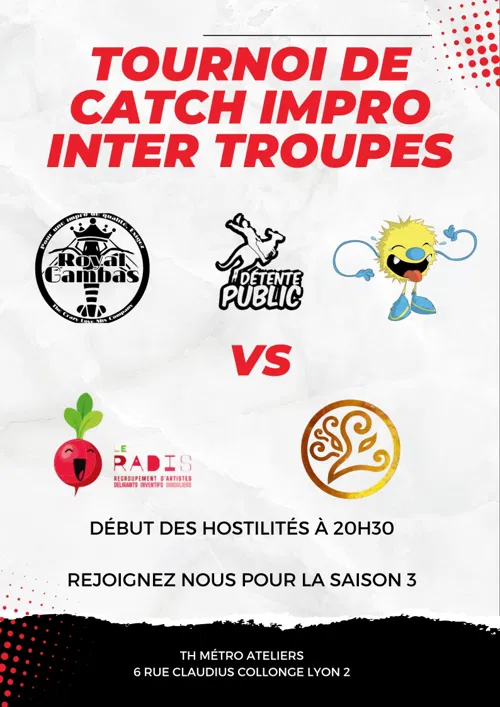 Affiche de Tournoi de catch impro intertroupe de Lyon