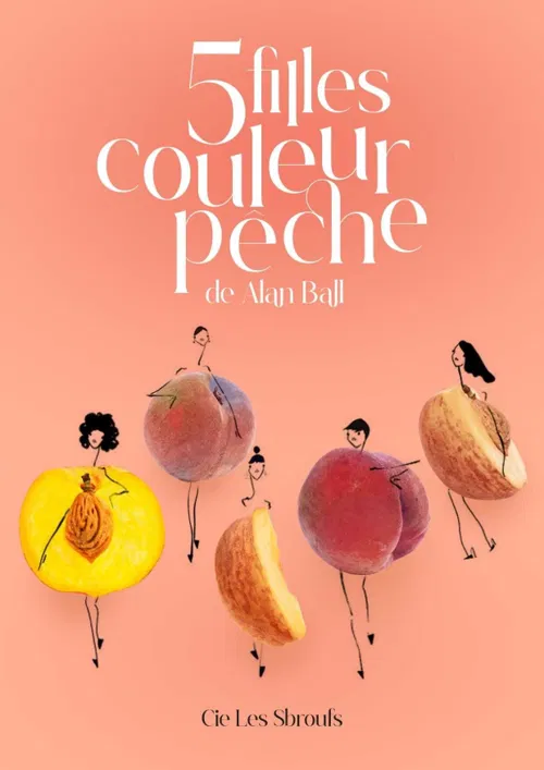 Affiche de 5 filles couleur pêche