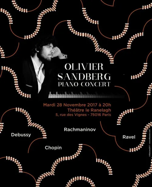 Affiche de Olivier Sandberg joue Debussy Ravel Chopin Rachmaninoff
