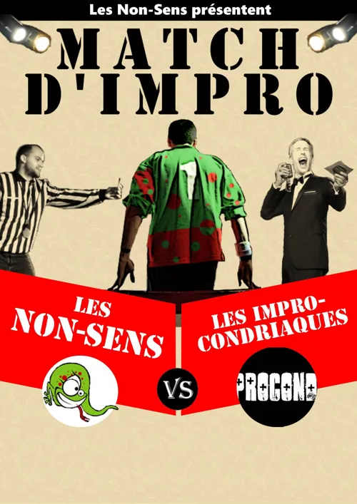 Affiche de Match d'impro : les Non-Sens vs les Improcondriaques