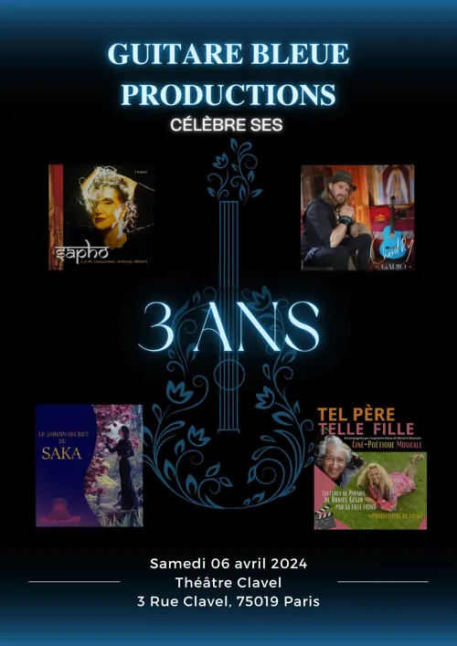 Affiche de Fête des 3 ans de Guitare Bleue Productions