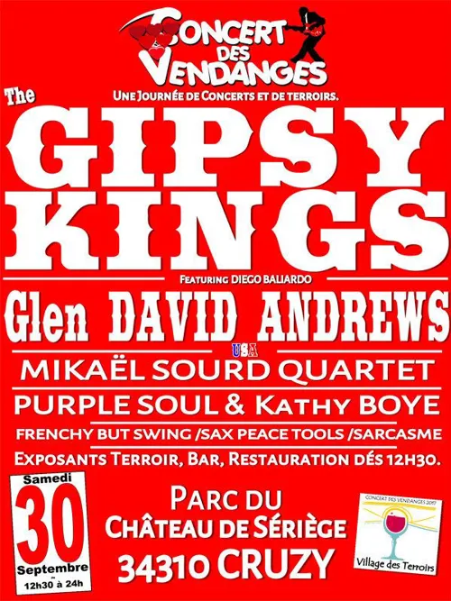 Affiche de Concert des Vendanges 2017 | avec les Gipsy Kings