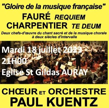 Affiche de Choeur et Orchestre Paul Kuentz : Faure Requiem / Charpentier Te Deum | Auray