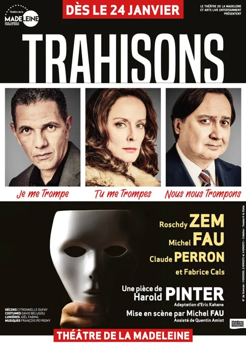 Affiche de Trahisons | avec Michel Fau et Roschdy Zem