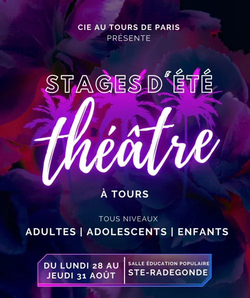 Affiche de Stage d'été de théâtre pour adultes
