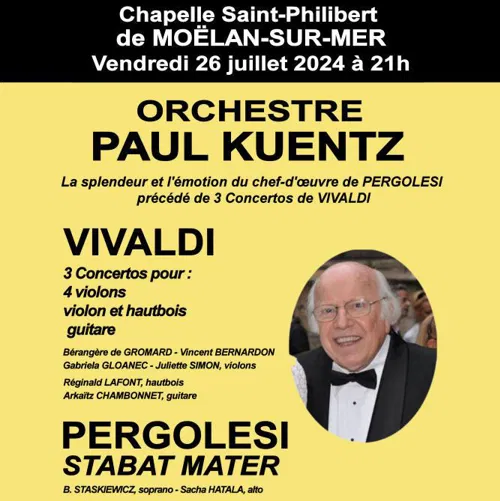 Affiche de Orchestre Paul Kuentz : Vivaldi / Pergolesi | Moëlan-sur-Mer
