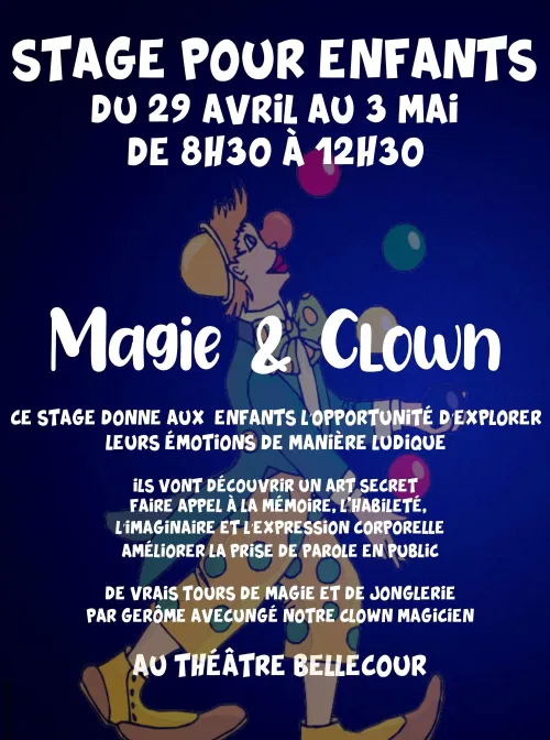Affiche de Stage de magie et clown