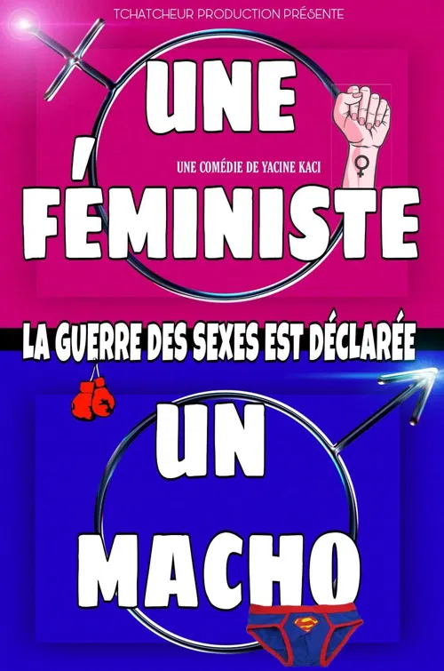 Affiche de Une féministe, un macho : la guerre des sexes est déclarée