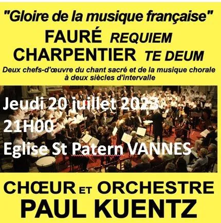 Affiche de Choeur et Orchestre Paul Kuentz : Faure Requiem / Charpentier Te Deum | Vannes