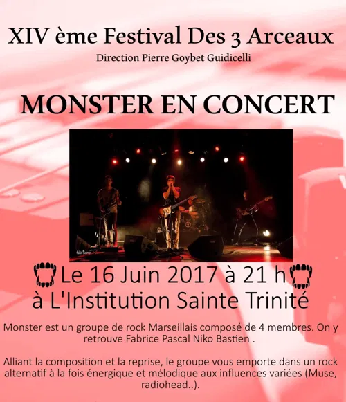 Affiche de Monster | Festival des 3 Arceaux