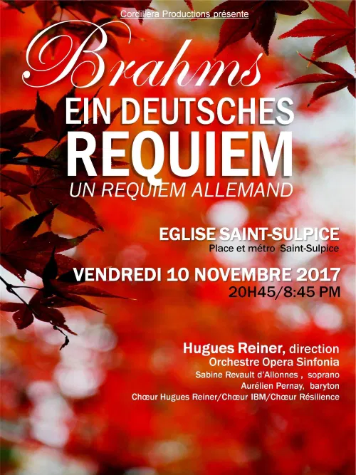 Affiche de Brahms : Requiem Version originale pour deux pianos et Choeur