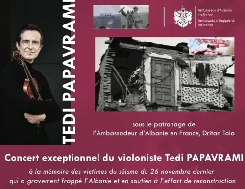 Affiche de Récital pour violon seul de Tedi Papavrami