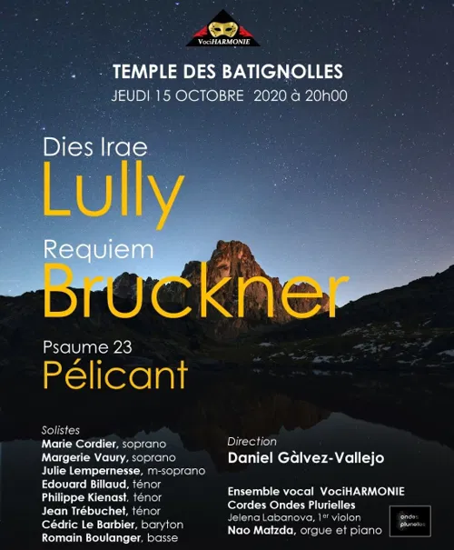 Affiche de Dies Irae de Lully / Requiem de Bruckner