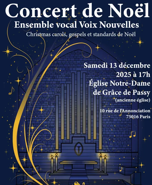 Affiche de Concert de Noël : chorale de Gospels et Christmas Carols