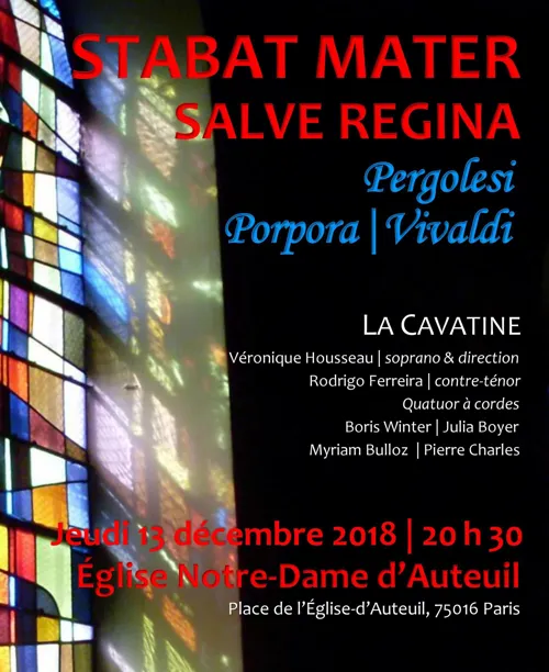 Affiche de Stabat Mater de Pergolèse, Salve Regina de Porpora