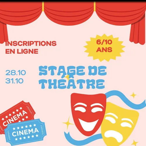 Affiche de Stage vacances de théâtre pour les enfants de 6 à 10 ans