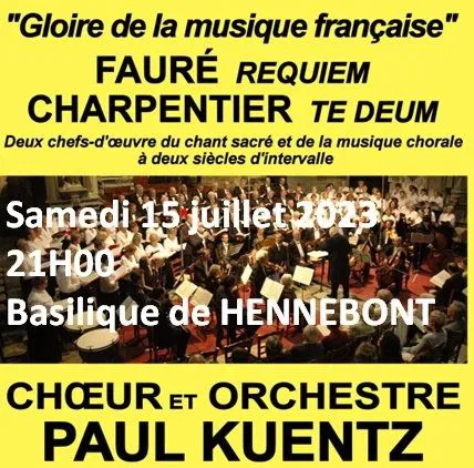 Affiche de Choeur et Orchestre Paul Kuentz : Faure Requiem / Charpentier Te Deum | Hennebont