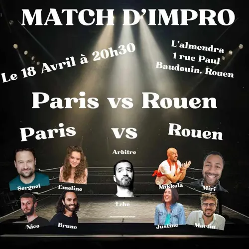 Affiche de Match d'improvisation Paris vs Rouen