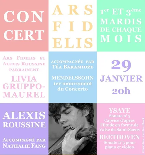 Affiche de Ars Fidelis : Concert de musique de chambre jeune soliste