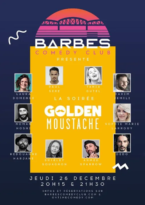 Affiche de Soirée Golden Moustache