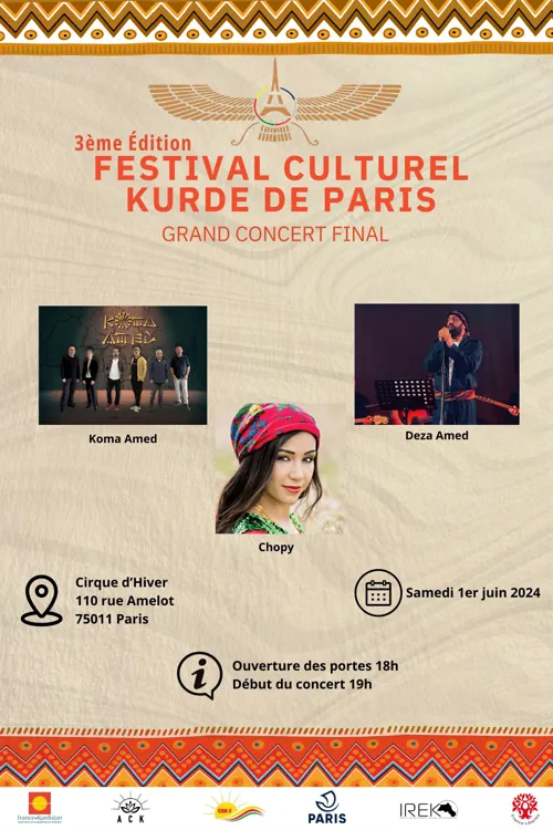 Affiche de Festival culturel Kurde de Paris : concert final