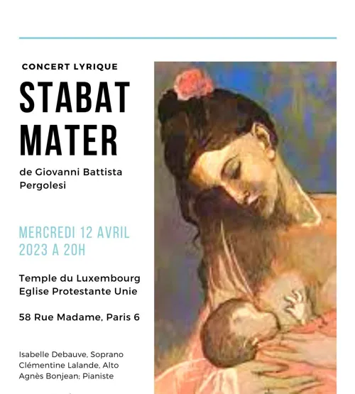 Affiche de Stabat Mater de Pergolèse | Concert Lyrique