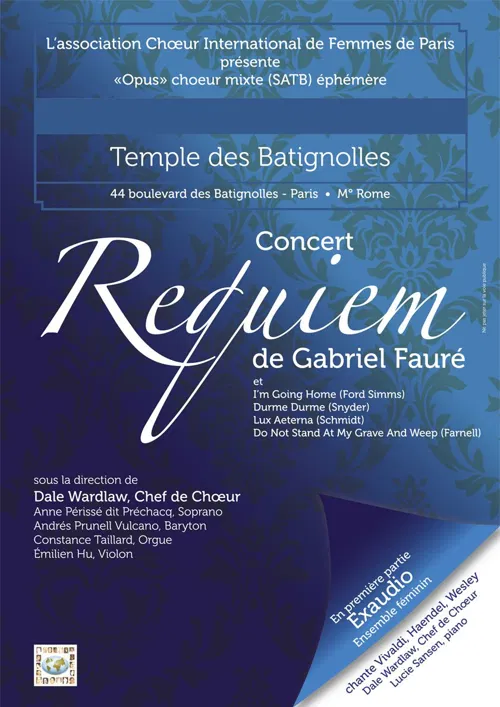 Affiche de Requiem Faure | Opus printemps 2017