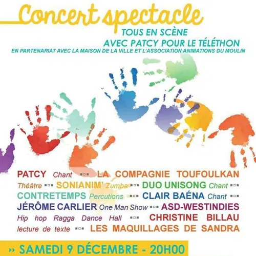 Affiche de Tous sur scène avec Patcy | Téléthon 2017