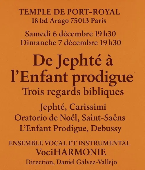 Affiche de De Jephté à l'Enfant prodigue