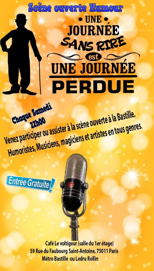 Affiche de Une journée sans rire, Scène ouverte humour