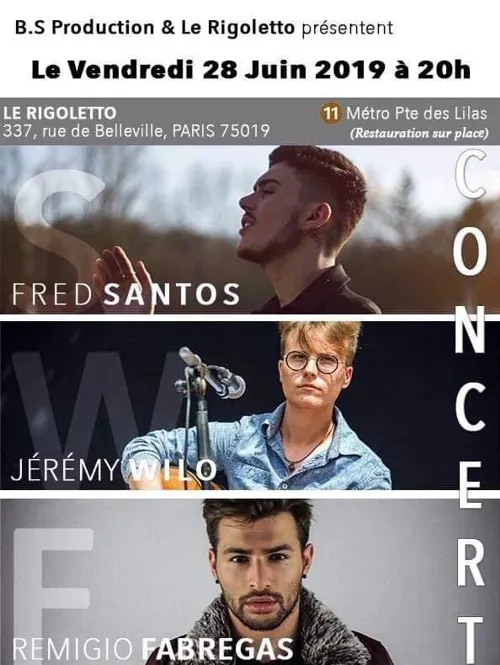 Affiche de Fred Santos, Jeremy Wilo et Rémigio Fabregas