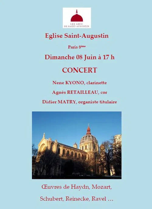 Affiche de Trio clarinette, cor et orgue à Saint-Augustin
