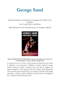 George Sand Morceaux choisis - 