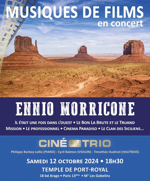 Affiche de Ciné-Trio : Concert de Musiques de Films 100 % Ennio Morricone