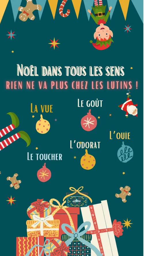 Affiche de Noël dans tous les sens / Rien ne va plus chez les lutins