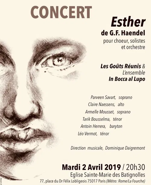 Affiche de Esther : oratorio de G.F. Haendel
