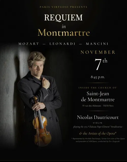 Affiche de Requiem à Montmartre avec Les Artistes de l'Opéra et Nicolas Dautricourt