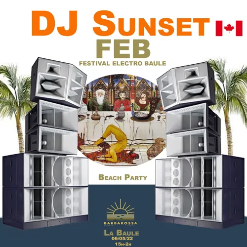 Affiche de Dj Sunset de Montréal pour la grande première du Festival Electro Baule
