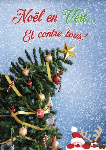 Affiche de Noël en vert et contre tous