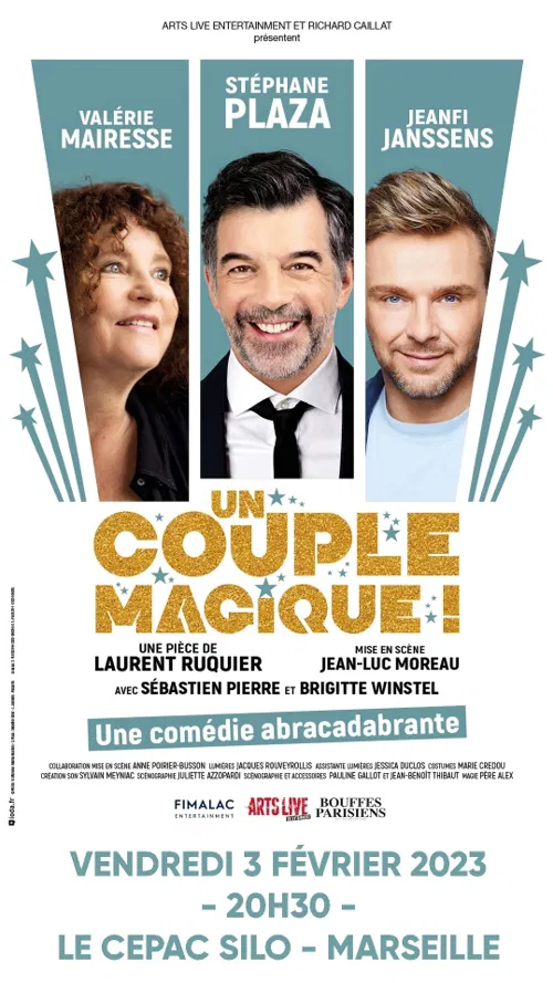 Affiche de Un couple magique ! | Avec Stéphane Plaza, Jeanfi Janssens et Valérie Mairesse