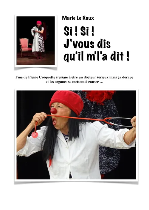 Affiche de Marie Le Roux dans Si ! si ! J'vous dis qu'il m'l'a dit ! | Festival Wonder Pipelettes
