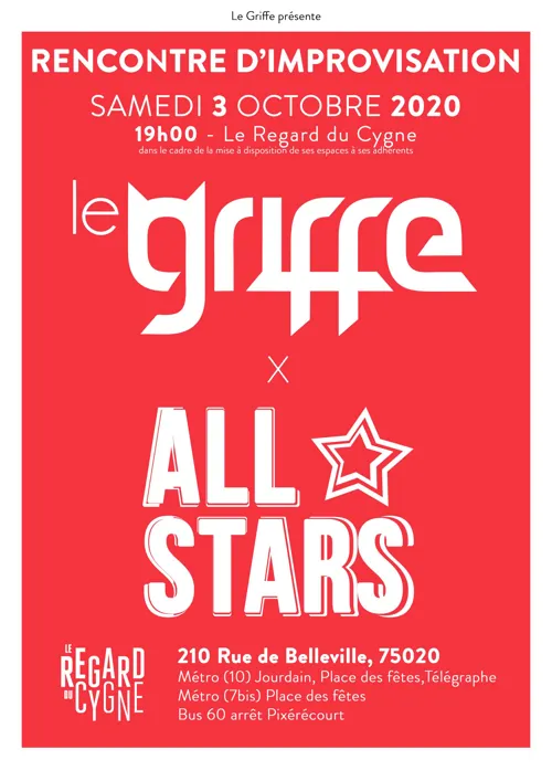 Affiche de Rencontre d'Improvisation : Le Griffe x Bloody Pingouins (Suisse)