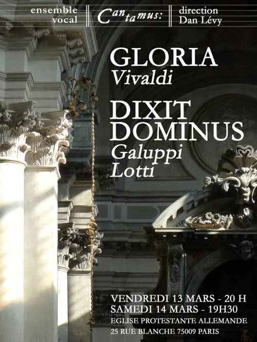 Affiche de Gloria de Vivaldi, Dixit Dominus de Lotti et Galuppi