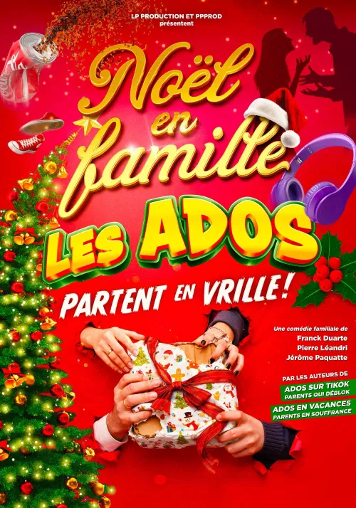Affiche de Noël en famille, les ados partent en vrille !