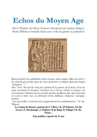 Échos du Moyen-Age - 